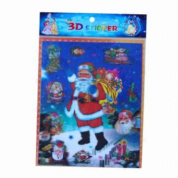 Buy cheap Christmas decoration 3D stickers/lenticular stickers, available in various sizes/colors, non-toxic product