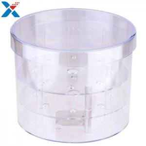 Buy cheap Waterproof Acrylic Flower Box Makeup Organizer Holder Round Shape ROHS Approval product