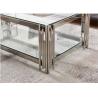 Buy cheap Stainless Steel Base Tempered Low Glass Top Postmodern Coffee Table 40cm High from wholesalers
