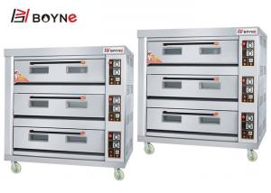 Buy cheap Durable Stainless Steel Three Deck Nine Trays Big Capacity Gas Bakery Oven For Cake Shop product