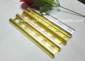 Buy cheap Gold Polished Aluminium Tile Edge Trim , Extruded Bathroom Tile Metal Trim product