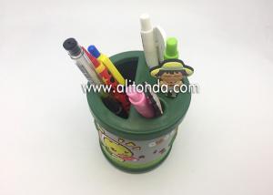 Buy cheap Multi functional pvc cartoon design girl kids plastic table green pen container custom product