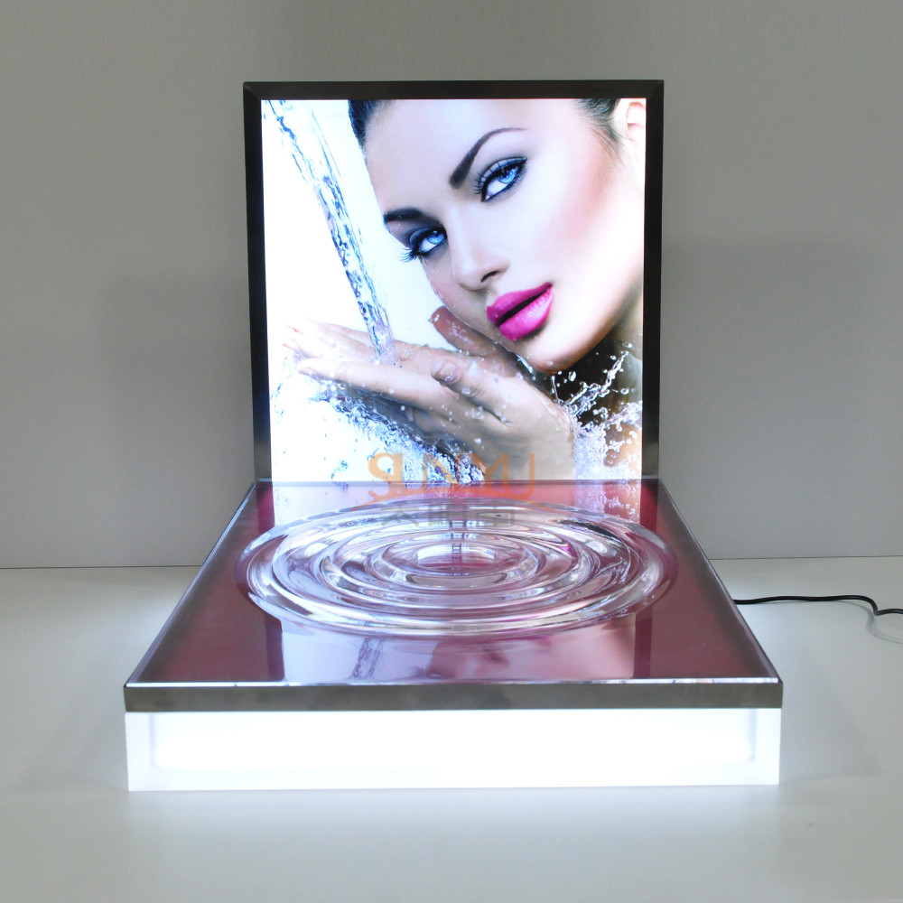 Buy cheap LED Luminous Acrylic Counter Display Stands Striped Surface For Beauty Products product