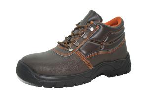 Mens Leather Work Boots / Lightweight Work Shoes Prevent Puncture Steel Midsole