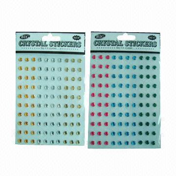 Buy cheap Acrylic/Crystal Stickers with Fashionable Design, Available in Various Sizes and Designs, Nontoxic product