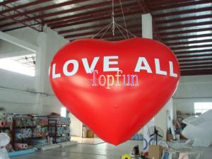China 0.2mm PVC Helium Inflatable Advertising Balloons For Wedding Ceremony / Red Heart Shape on sale