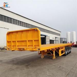 China 40 GP Container Flatbed Semi Truck Trailer With 4 Axles Mechanical Suspension on sale