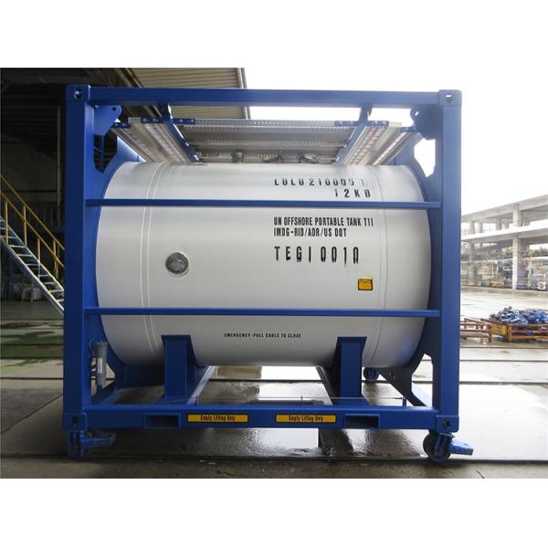 2900L-5000L Capacity Vertical Offshore Tank Container with Lifting Frame Weld Seam Acid Cleaning and Passivation Finish