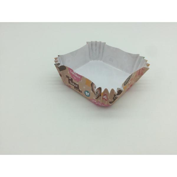 Orange Color Square Baking Liners / Cases , Dessert Pastry Paper Liners OEM Service