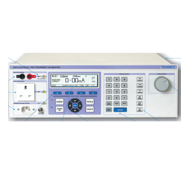 Transmille 3200 Series Multi Function Electrical Test Calibrator with 17th Edition Compliance, Auto Loop Correction, and Digital Waveform Capture