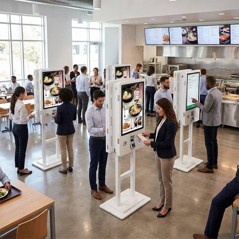 32 Inch Dual Screen Self-Service Kiosk with PCAP Multi Touch and Adjustable Bracket POS System