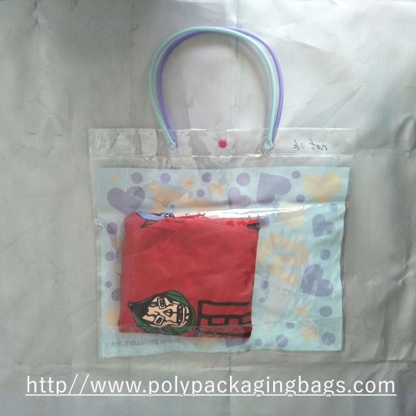 Disposable Green Folded Soft Loop Handle Bag For Garment REACH Rohs