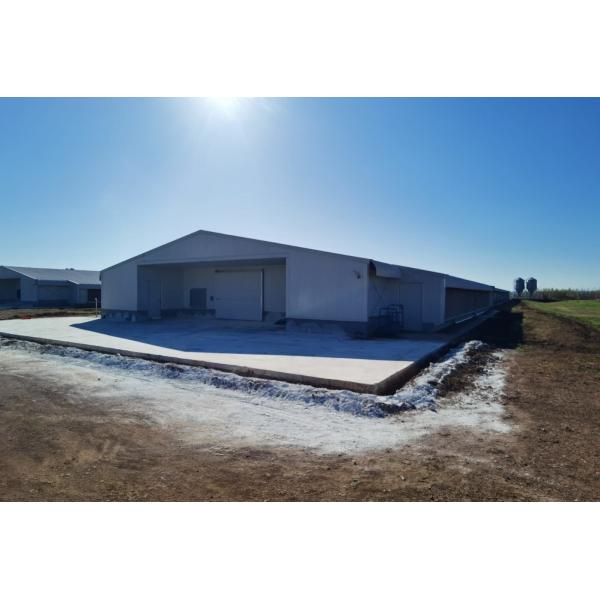Hot Dip Galvanized Metal Steel Broiler Layer Poultry House With Automatic Brooding Equipment