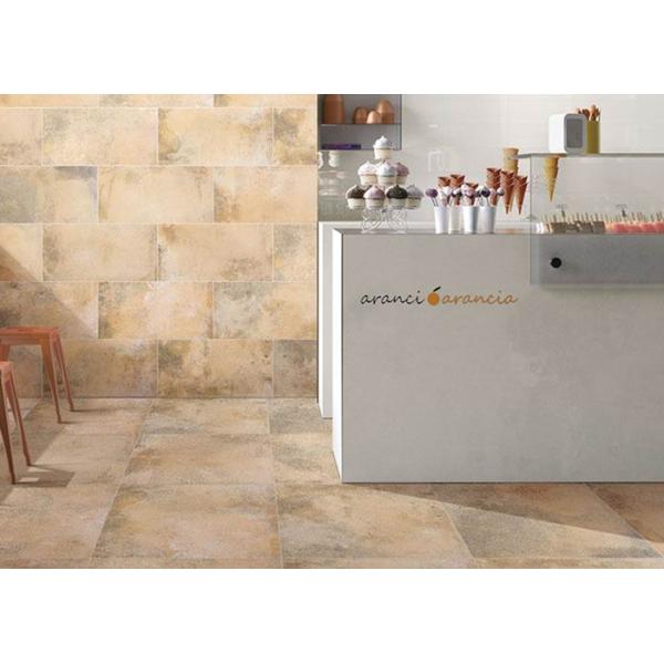 Yellow Accidental Colouring Travertine Porcelain Tile , 32x32 Porcelain Tile