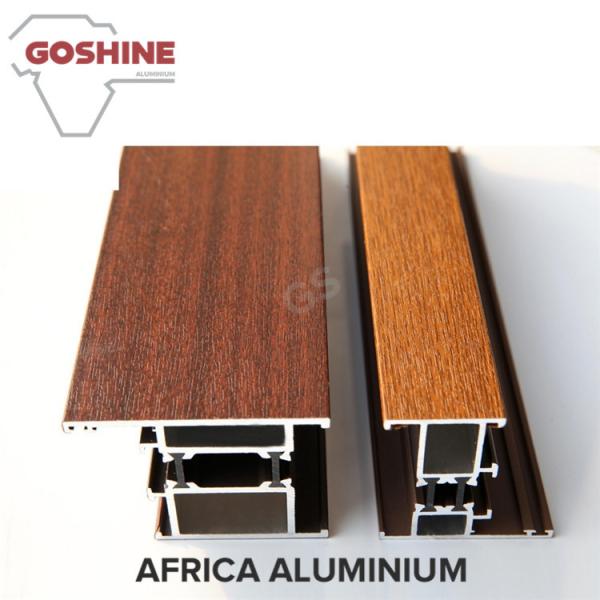 Industrial Wood Finish Aluminium Profiles For Polycarbonate Sheet OEM / ODM