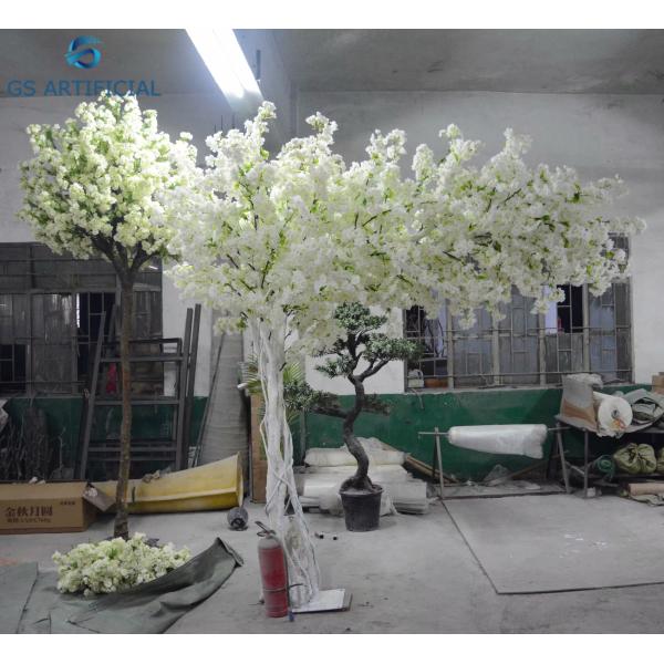 Customized White Artificial Cherry Blossom Trees One Side Wedding Decoration