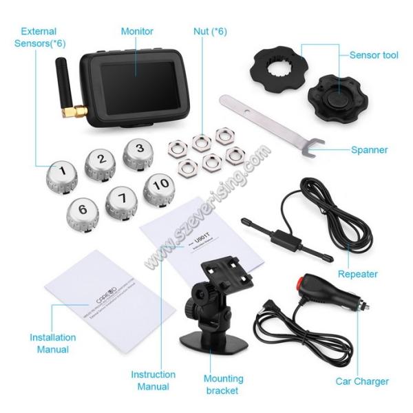 Factory Supply 12V Truck tpms tyre pressure monitors system TPMS Truck with internal external sensors