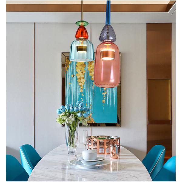 Nordic Colorful Pendant Lights Home Decorative Lighting Living Room Bedroom Indoor Glass Hanging Lamp(WH-GP-36)