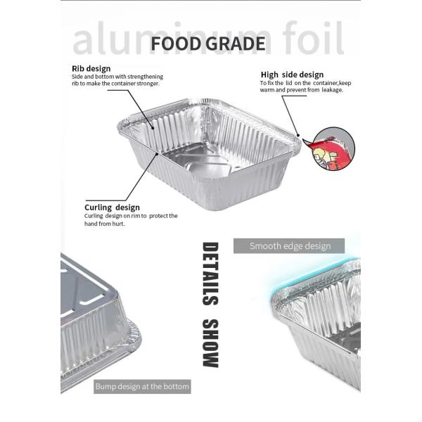 Silver Aluminum Pan Container With OEM Available For Performance