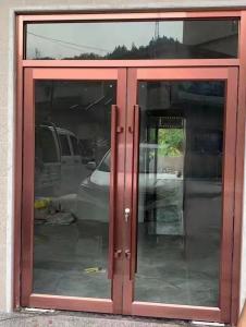 China Customized Push Pull Double Glazed Patio Doors 72x80 French Door For KFC on sale