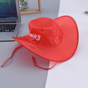 China Collapsible Cowboy Hat Foldable Nylon Bucket Hats Summer Promotional Item on sale