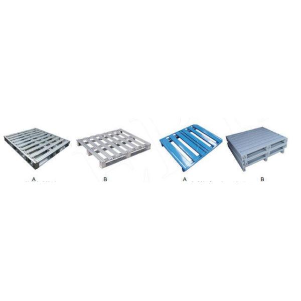 Foldable Stackable Steel Pallets , 4 Way Entry Warehouse Stacking Equipment
