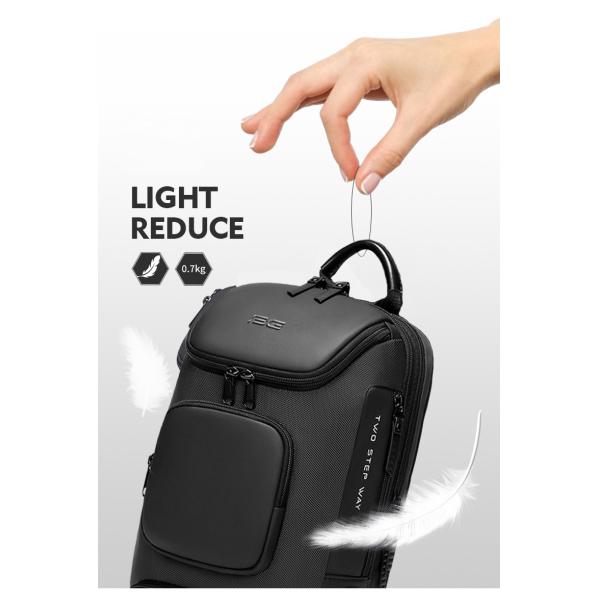 Multi Pockets Polyester Mens Sling Bag With Usb Charging Interface