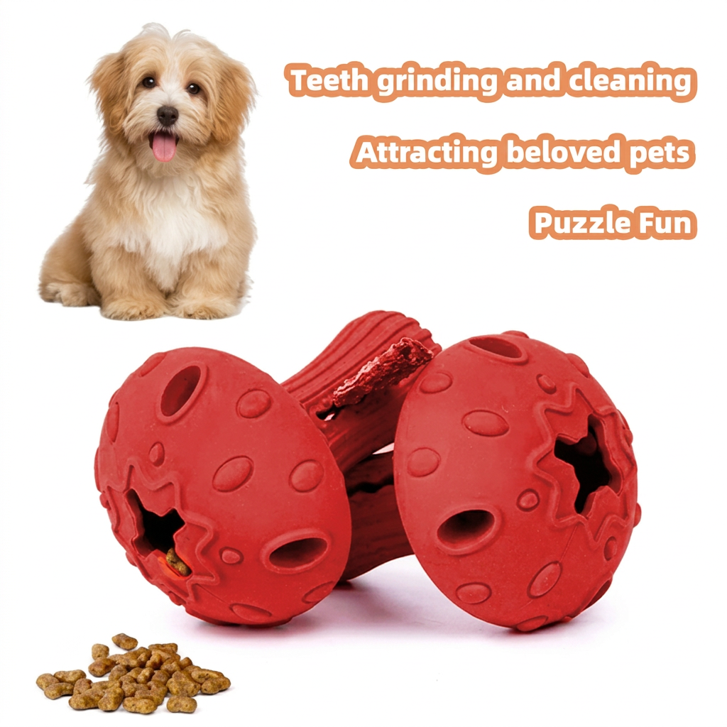 Durable Mushroom Shape Natural Rubber Dog Chew Toy Interactive Treat Dispensing Pet Toy Teeth Cleaning for Aggressive Chewers