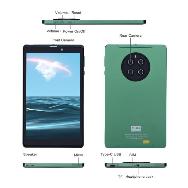 C Idea 8 Inch Tablet 8+512GB Quad Core dual camera Educational Tablet For Students CM815