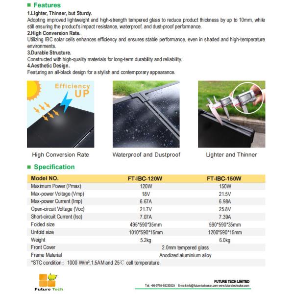 Waterproof IBC Portable Solar Panel for Power Station Off Grid Outdoor