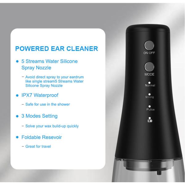 IPX7 Waterproof 3 Working Modes Electric Ear Wax Cleaner Portable Ear Cleaner