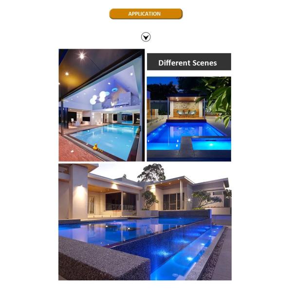 Waterproof PAR56 LED Pool Light 316SS Housing Ultra Thin 7.5mm Resin Filled Wall Mounted 230MM 18W 25W DC AC12V