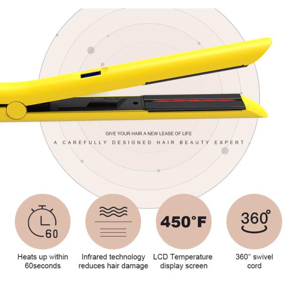 35W Adjustable Temperature Infrared Flat Iron Titanium Plate Suitable For All Hair