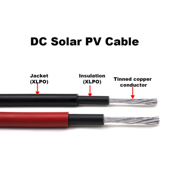 6mm 4mm H1z2z2 K Solar Cable Solid Tinned Copper Conductor For Power Station Solar Panels