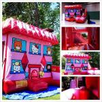 Pink Hello Kitty Inflatable Bouncer , Blow Up Kids Bouncy Castle For Backyard