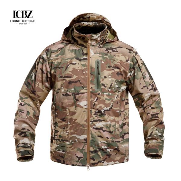 Men's Waterproof Tactical Combat Jacket Hoody Winter Solid Camouflage Coat Uniform
