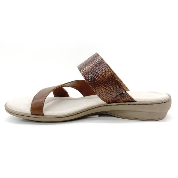 Stylish Womens Flat Sandals With Leather Upper Material Rubber Sole