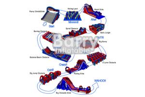 Buy cheap Outdoor Team Building Games Inflatable Obstacle Course 5k With Plato PVC product