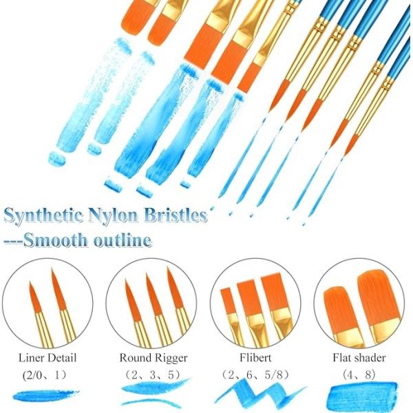 Nylon Hair Acrylic Painting Art Brushes Set Artist Watercolor Face Paint Brush Set