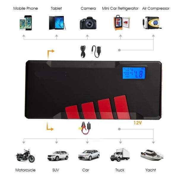 A26 12V Portable Car Battery Starter Powerful With Power Bank