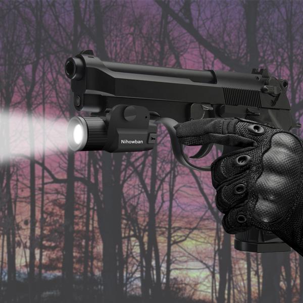 IPX4 Pistol Laser Flashlight 800 Lumens Rechargeable Tactical Laser Flashlight