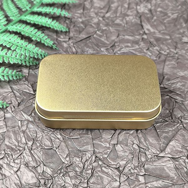 Hinged Lid Small Rectangular Tin Container Metal Tin Box For Gift Candy Makeup Tools