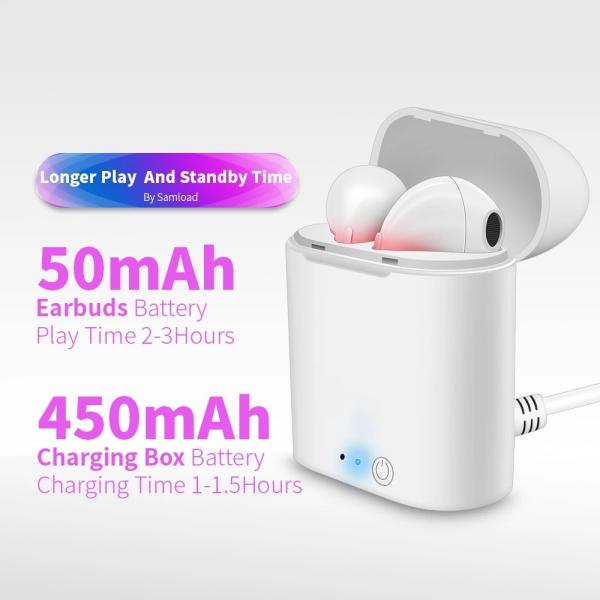 USB I7s Wireless Bluetooth Earphones Portable Handsfree Earbuds For Android / IOS