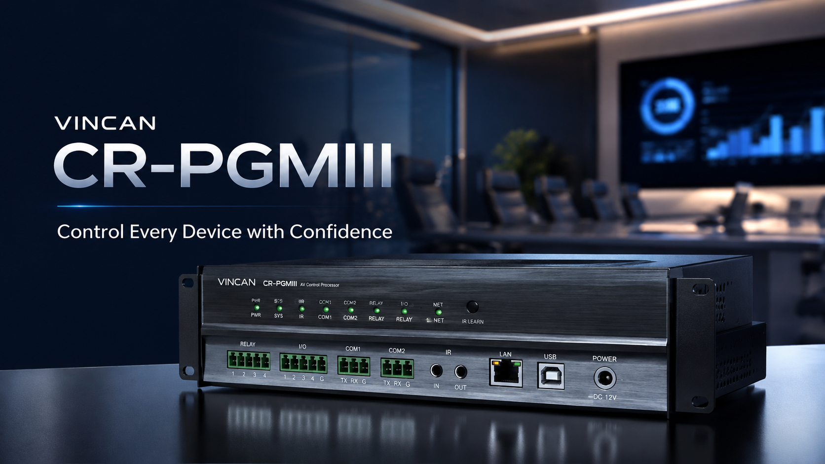 AV Control Processor With RS232, RS485, Relay, IR And TCP/IP Device Control