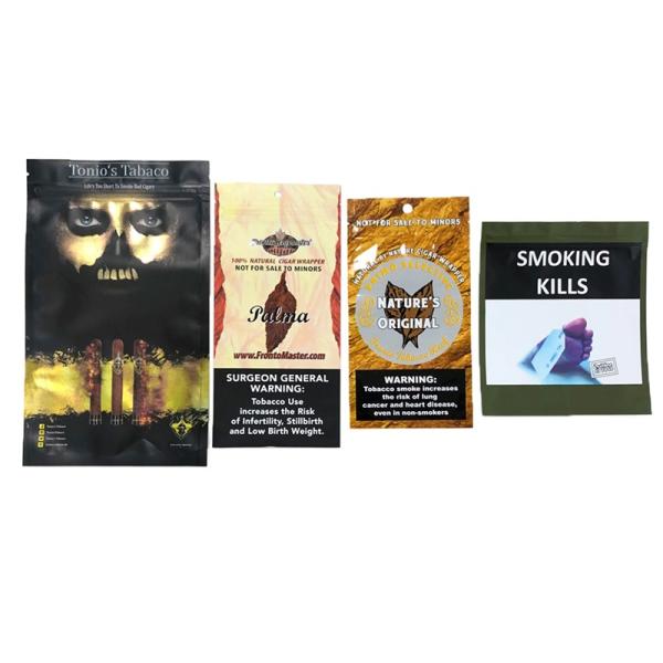 Moisture Proof Tobacco Packaging Pouch Custom Plastic Zipper Baccy Pouch