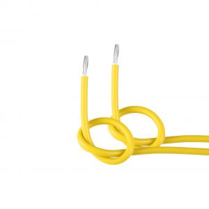 China Cooker wires yellow rubber insulated wire 26awg 7/0.16 wires and cables on sale