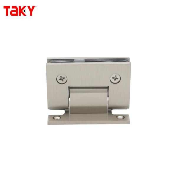 Heavy Duty Solid Shower Hinge 90 Degree Frameless Glass Door Hinge Luxury Brushed Gold Bathroom Glass Clamp