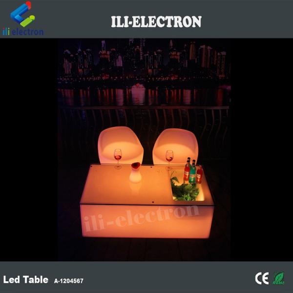 Battery KTV Nightclub Bar Furniture Illuminated Plastic LED Pub Table