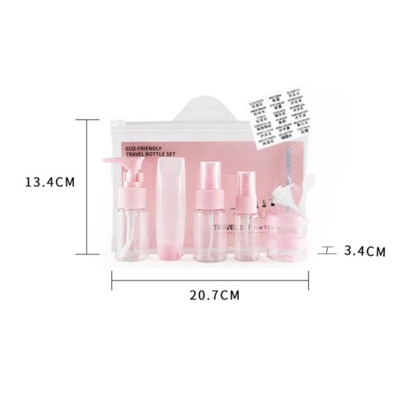 Small Refillable Empty Bottle Travel Kit , 9 Pcs Leak Proof Travel Bottles