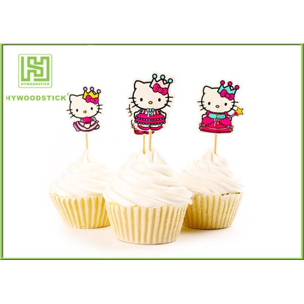 Cute Hello Kitty Cupcake Picks , Easter Zoo Animal Cake Toppers For Baby Shower